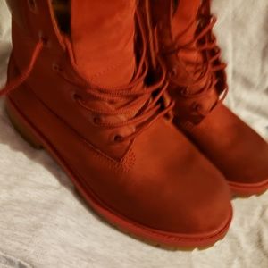 Red Timberland size 4.5Y